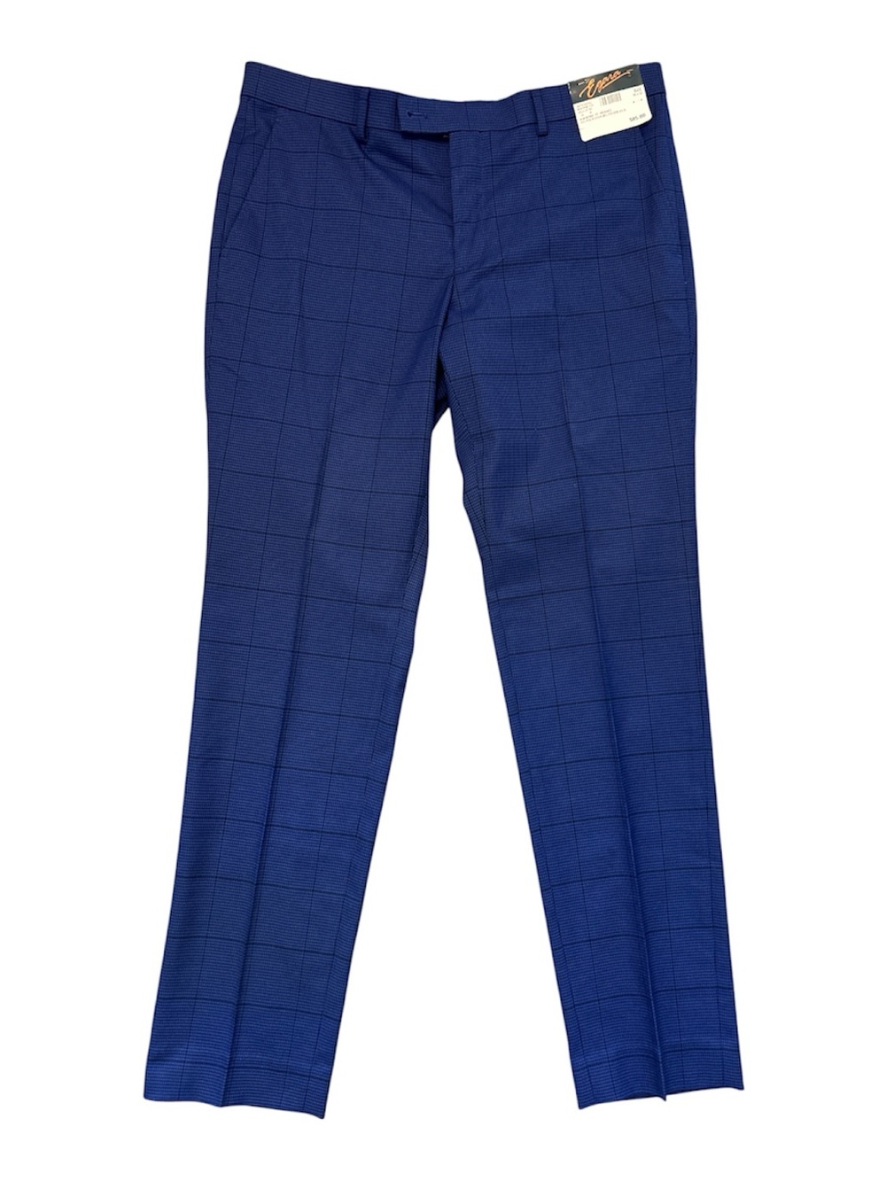Egara Dress Pants 36x32 Blue Houndstooth Slim Fit Flat Front NWT Men’s Trousers